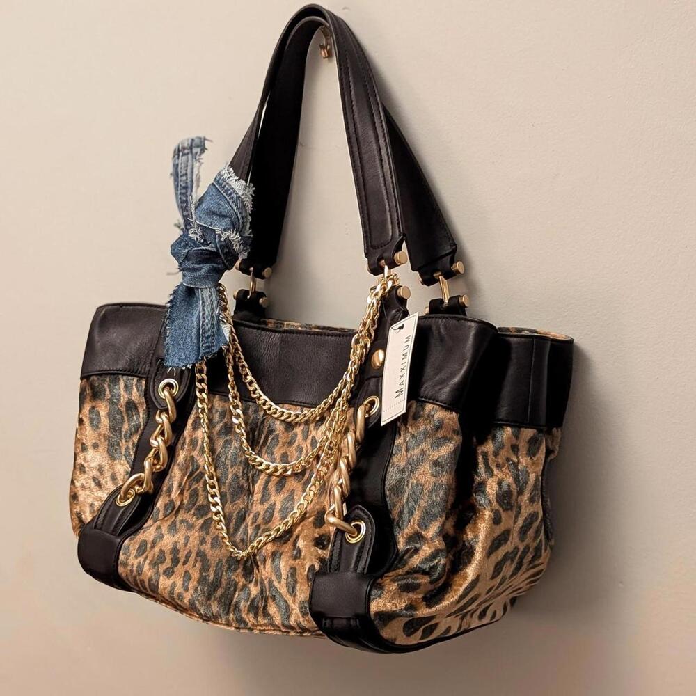 Y2K Maxximum Leopard Chain Tote – Deadstock Statement Bag - Picture 2 of 7